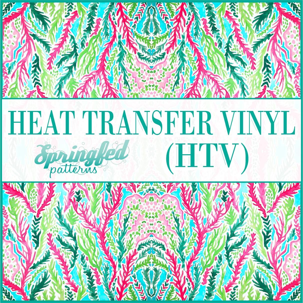 Medium LP Inspired Pastel CORAL Pattern #2 Heat Transfer Vinyl 12"x14" Sheet of HTV for Shirts