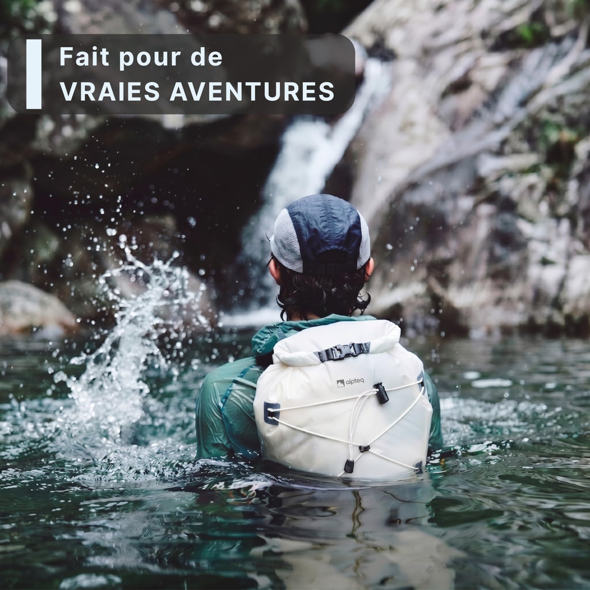 AlpPack Air 20L Sac à Dos Étanche (Drybag) – Ultra-léger, imperméable en TPU, fermeture Rolltop pour voyages, randonnée, kayak, SUP & Outdoor