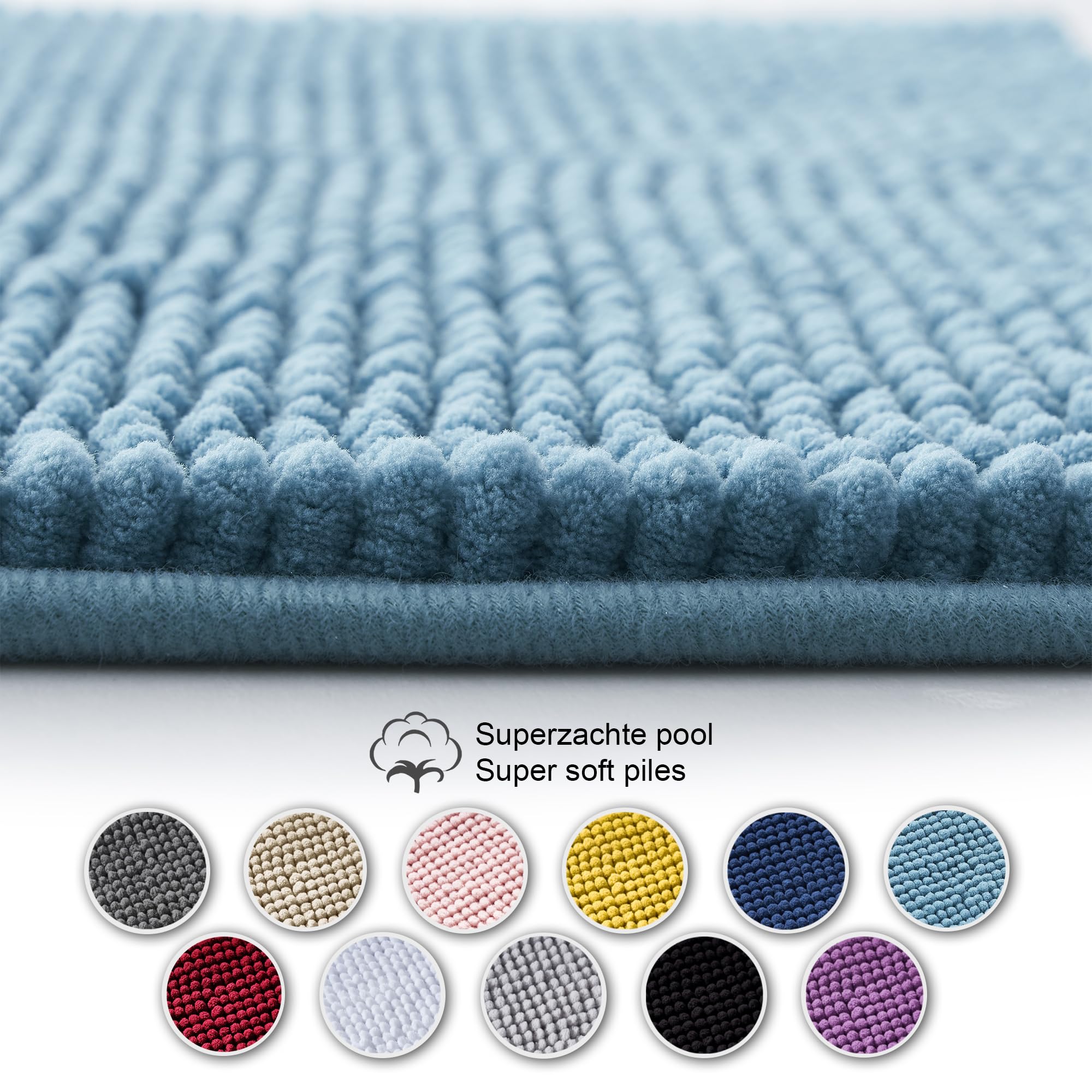 Badkamer Mat Machinewasbaar Decomira Badmat Anti-Slip Av Soft Chenille | Super Absorberend En Machinewasbaar | Te Combineren Als Badmat Set | Voor De Badkamer, Douche, Bad Of Als WC Mat | Grijs