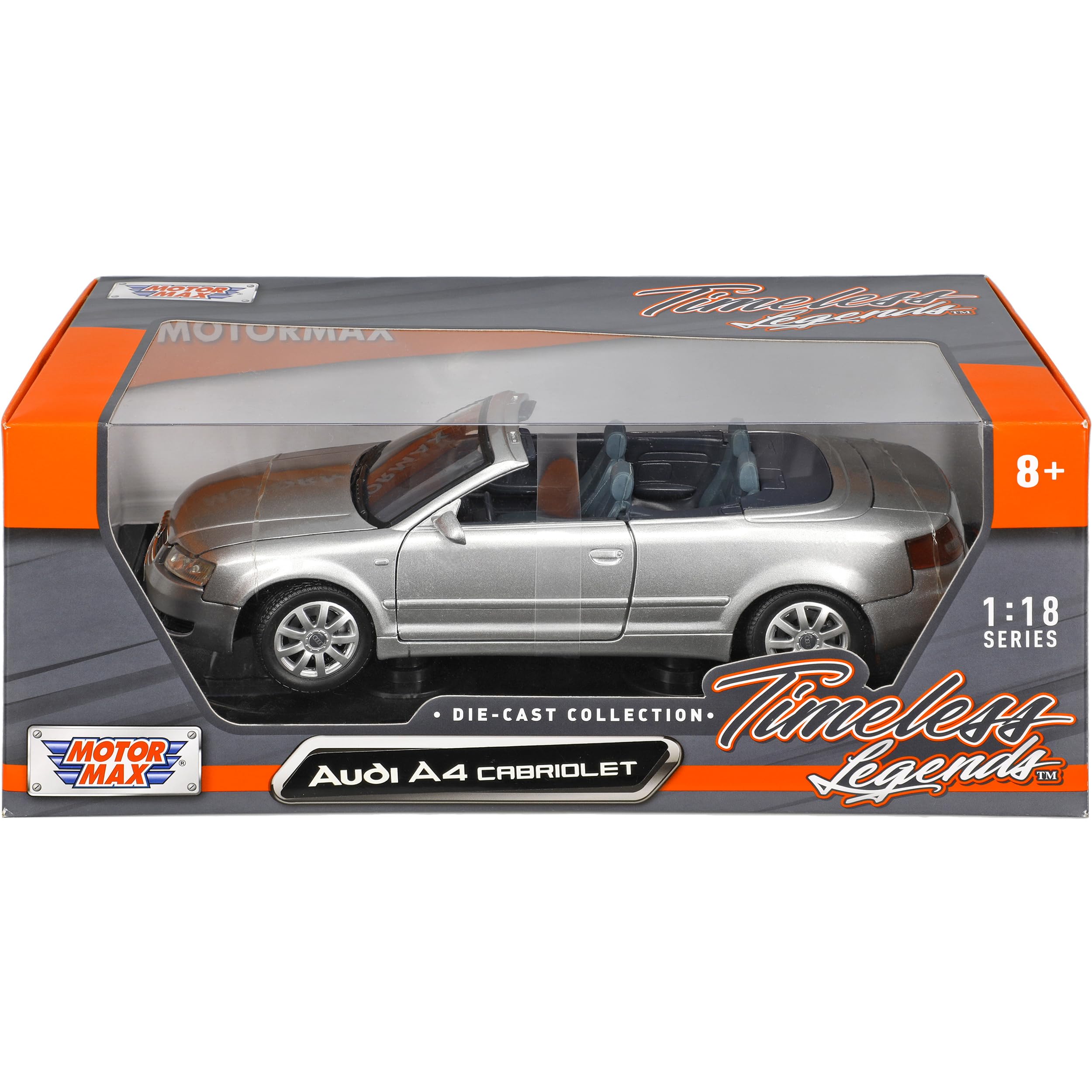 Motormax A*u*d*i A4 B6 Cabrio Silber 2002-2006 1/18 Modell Auto