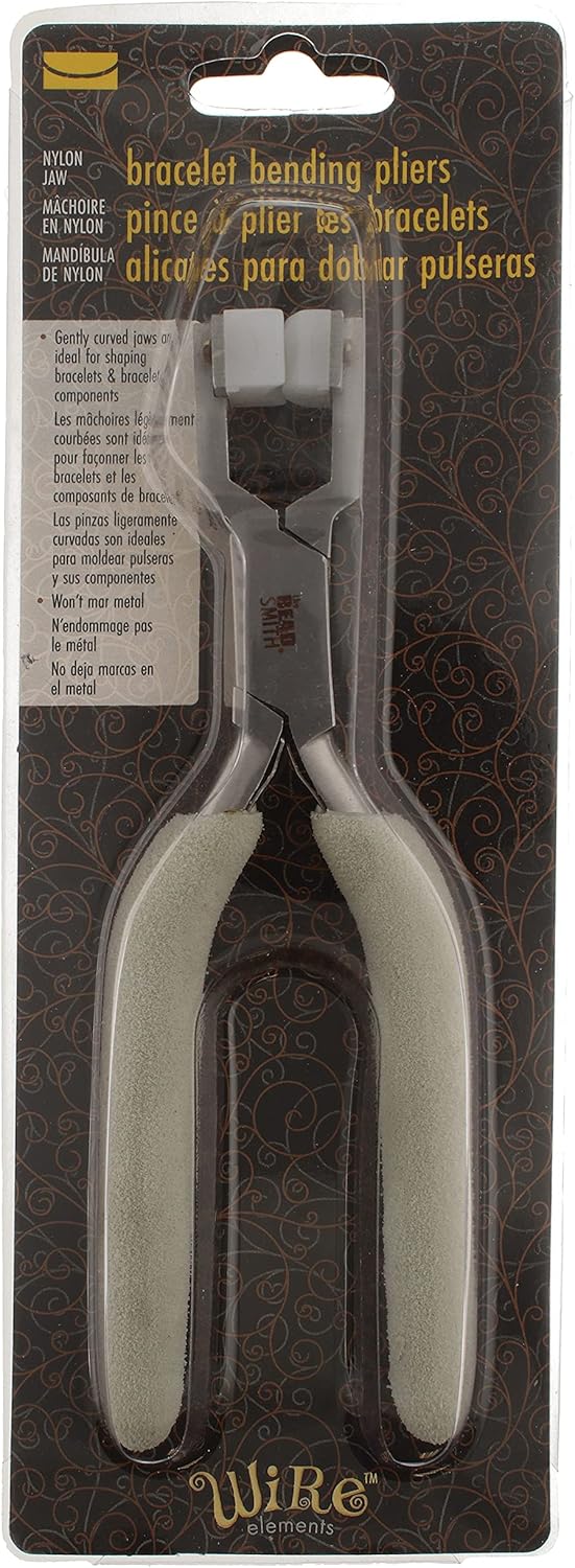 The Beadsmith Nylon Jaw Bracelet Bending Pliers, 6.25 inches (159mm), Comfort Grip Handle with Double-leaf Spring