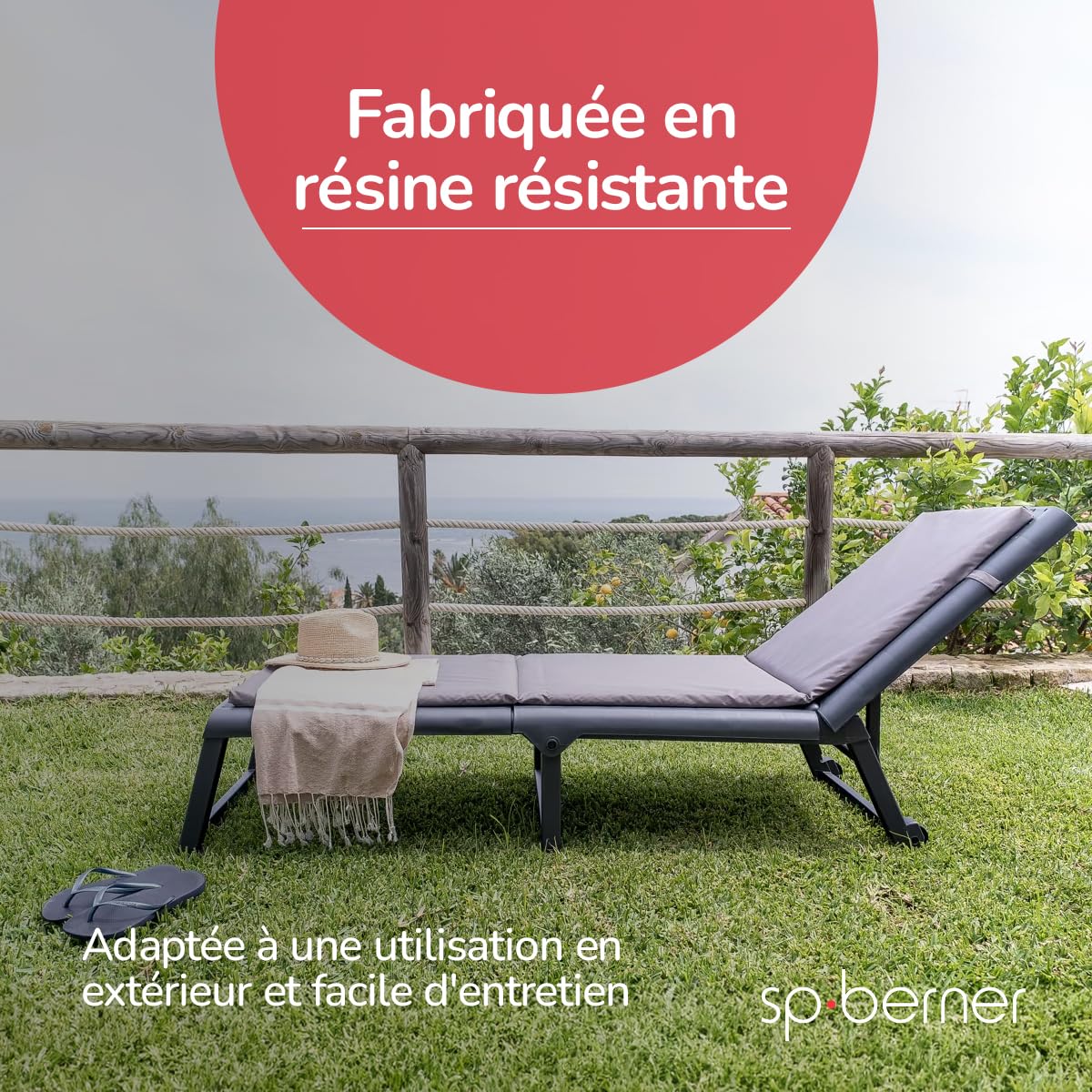 Shaf - Bain de Soleil Dream Garden -Bain de Soleil inclinable d'extérieur à roulettes -Résine résistante aux UV - Pliable et Multipositions -Idéal pour la Piscine, la terrasse et Le Patio -Anthracite