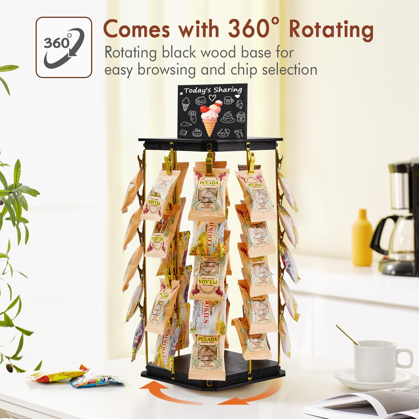 Snapklik.com : Pinzoveco Chip Rack Display Stand, 5 Tiers 40 Clips ...