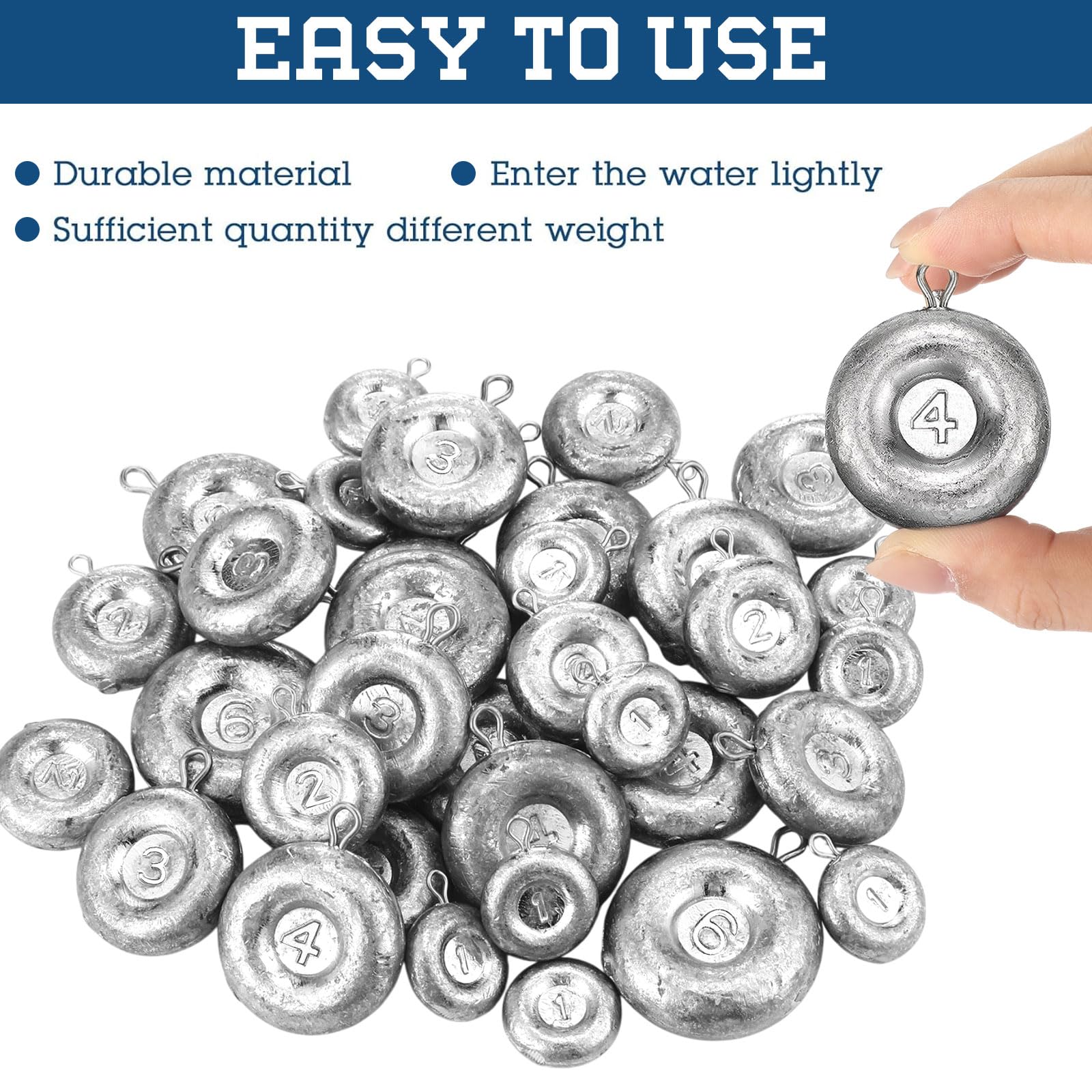 36 piezas de discos de pesca, pesas, plomos de disco, plomos de pesca, pesas, para agua salada, pesca de gato, pesca de arrastre, aparejos de surf