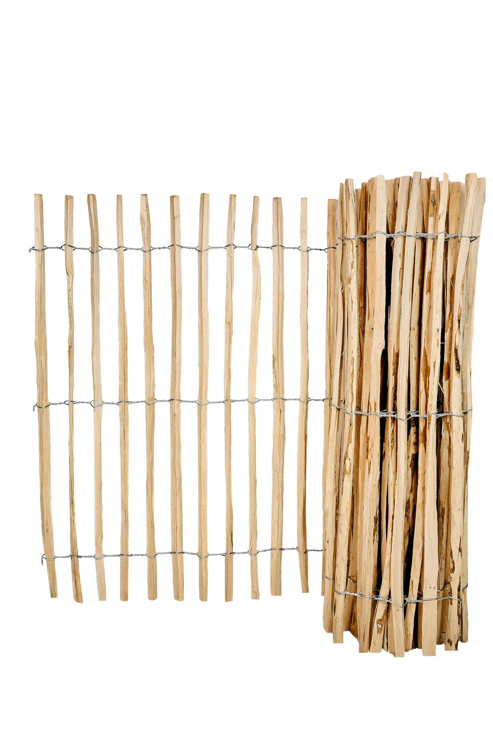 Staketenzaun Haselnuss 90x500 cm Lattenabstand 7-8 cm – Gartenzaun Sichtschutz und Rustikaler Steckzaun, Natürlicher Zaun für Garten, Terrasse und Balkon