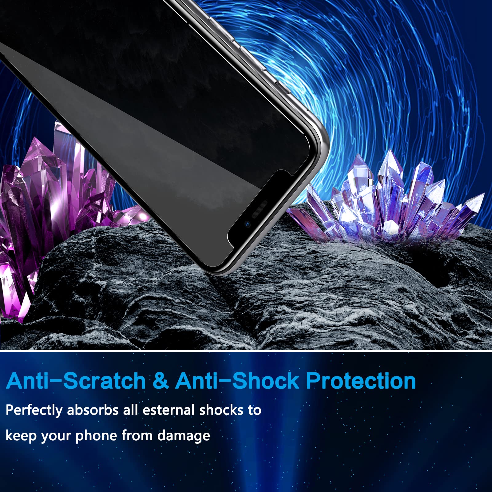 10D Anti-Spy Privacy Tempered Glass Screen Protector For IPhone 11 Pro Max / XS Max - Black
