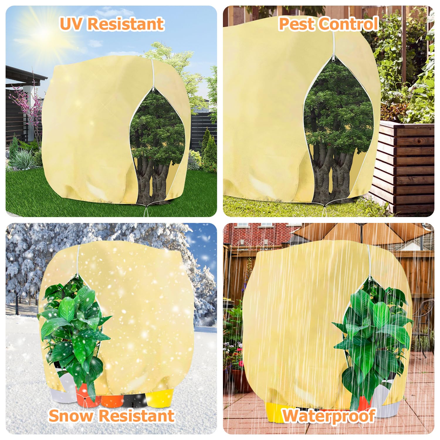 2PCS Winterschutz für Pflanzen, 250x360cm Pflanzenschutz Winter, überwinterungszelt für Pflanzen, Winterschutz für Kübelpflanzen, Frostschutz Pflanzen, Wintervlies für Pflanzen Frostschutz Palmen-XXL