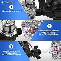 Vista 6 de 2025 mejorada 2088-422-144 bomba de agua dulce para RV, bomba de agua de diafragma autocebante de 12 V 3.3 GPM, 45 PSI, incluye interruptor