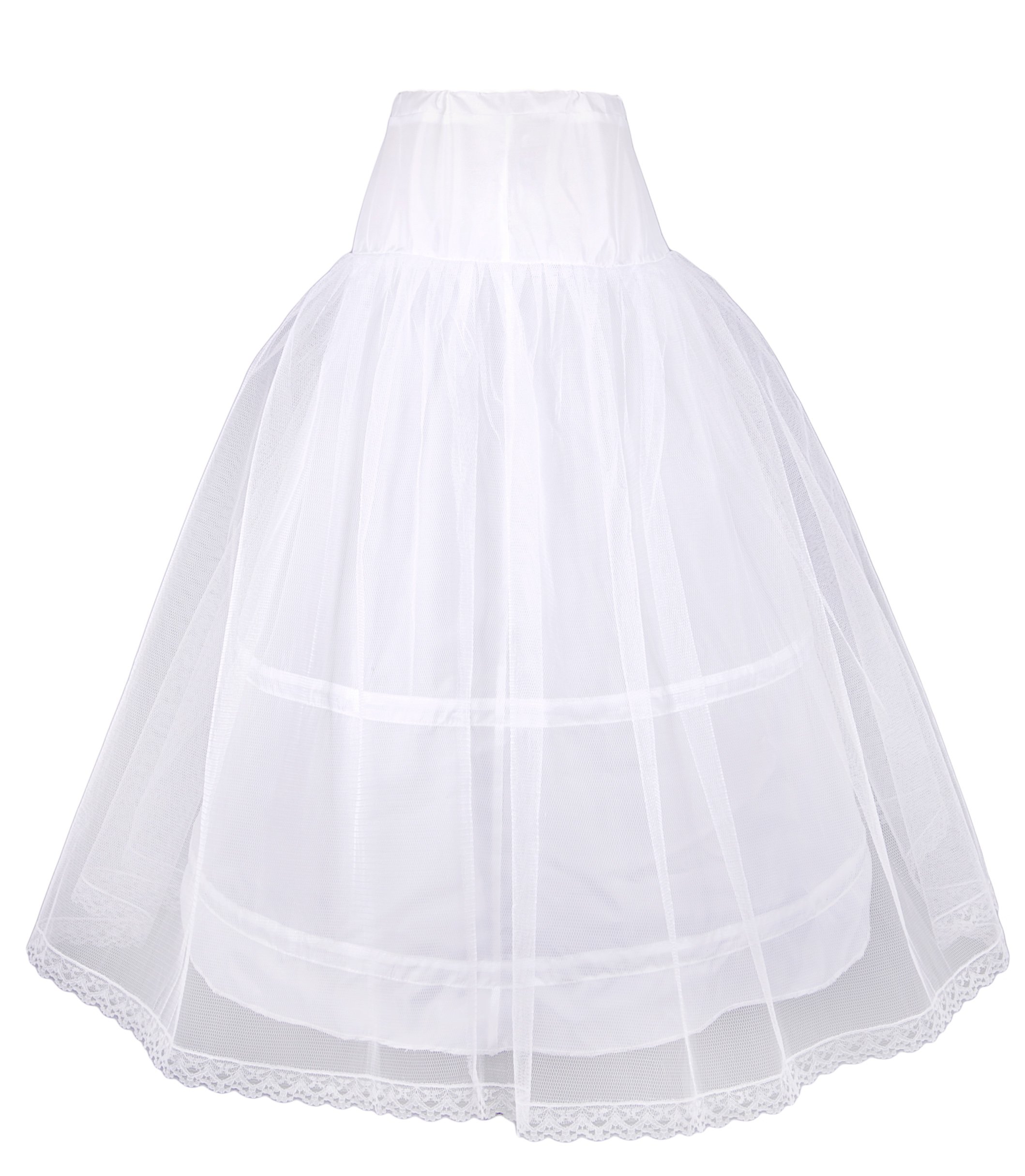 Enagua estilo cancán de Flora, para niña o dama de honor, con 2 aros y 1 capa de malla, 81,3 cm de largo