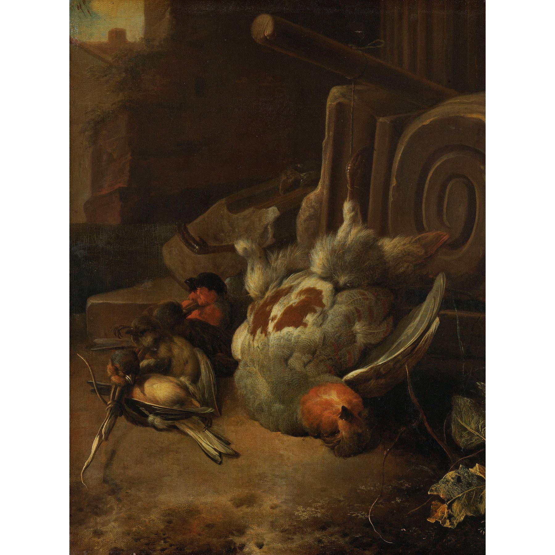 Artery8 D'Hondecoeter Dead Birds Painting Premium Wall Art Canvas Print 18X24 Inch