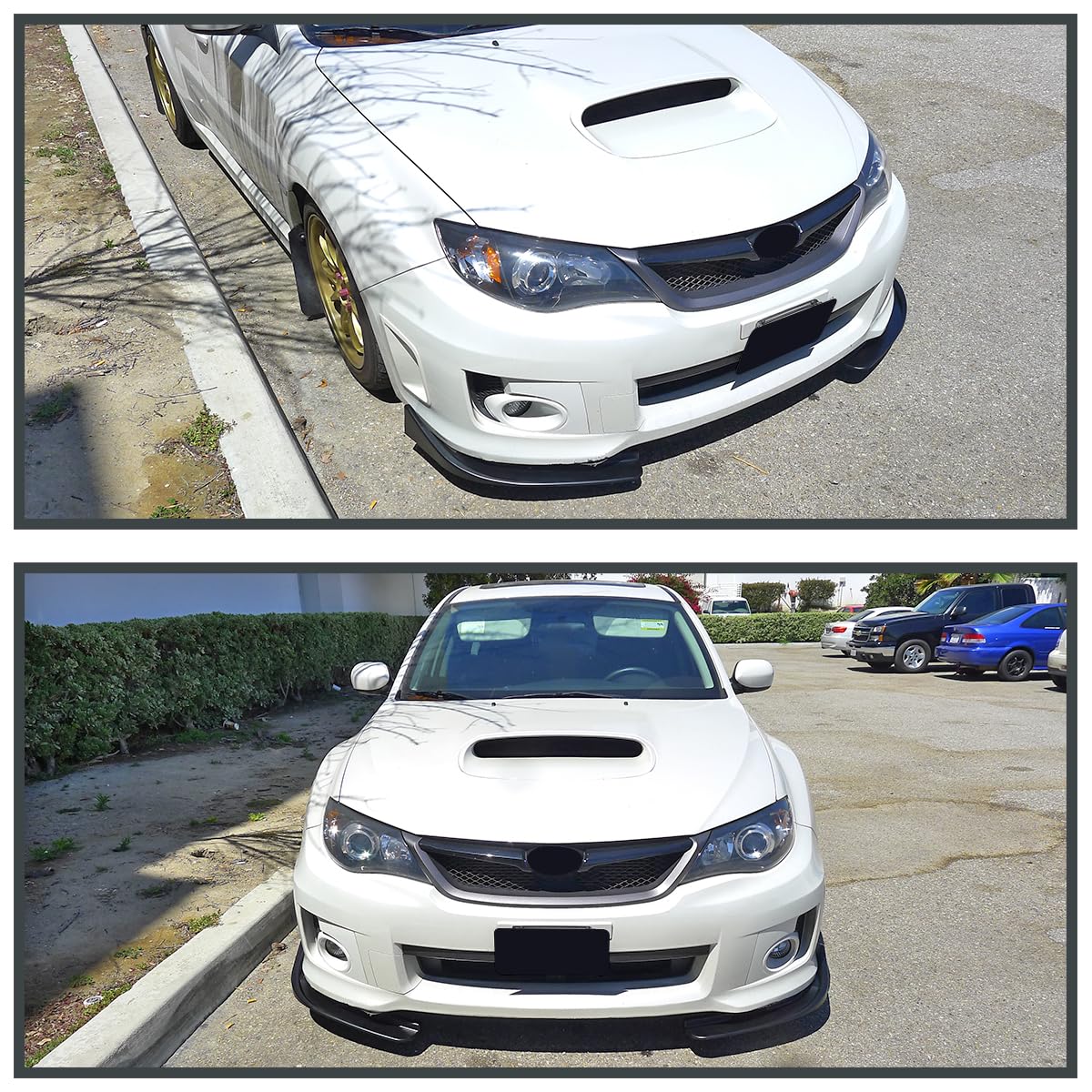 Spec-D Tuning 2PC Universal Black Front Bumper Lip Canards Flippers Splitter Diffuser Body Kit Side Skirt