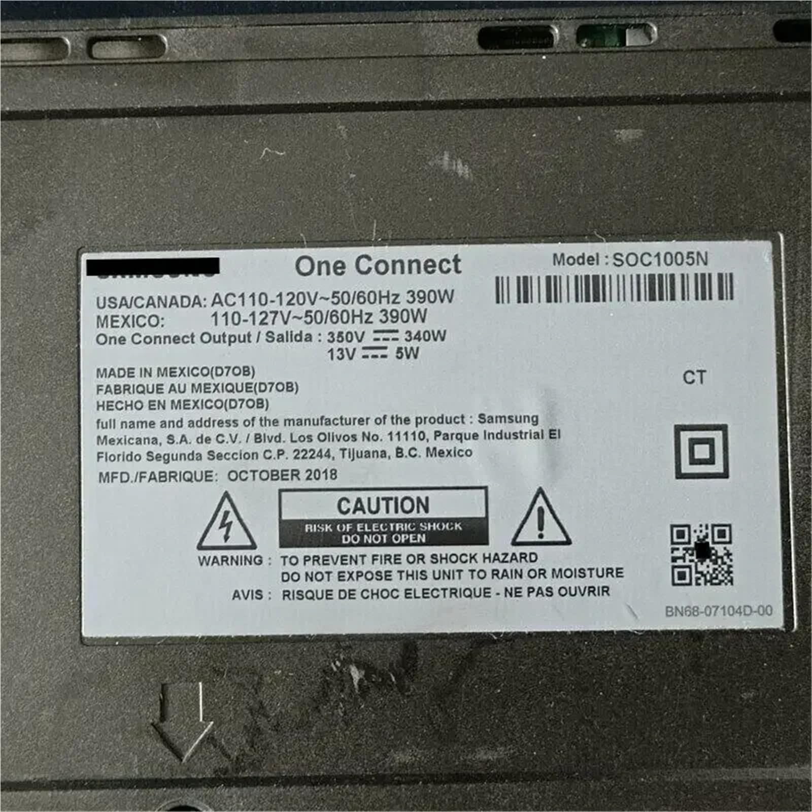 One Connect Box, compatibile con Samsung, BN96-44682X BN44-00936B SOC1005N è per QN75Q7FNAF QN65Q7FNAF QN65Q7CNAF QN55Q75CNF TV Set-top box