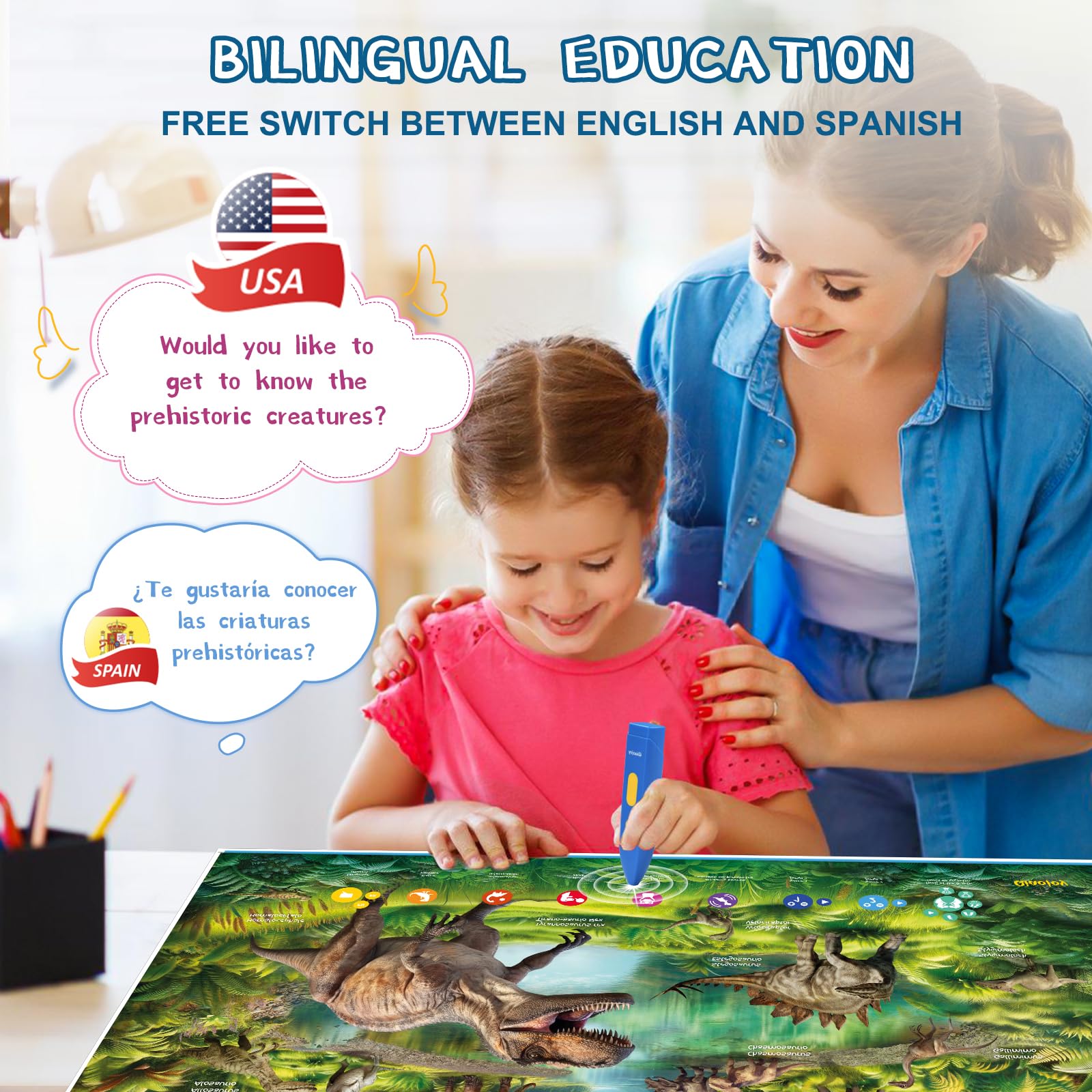 Interactive Dinosaur Poster - Talking Dino Toy -2