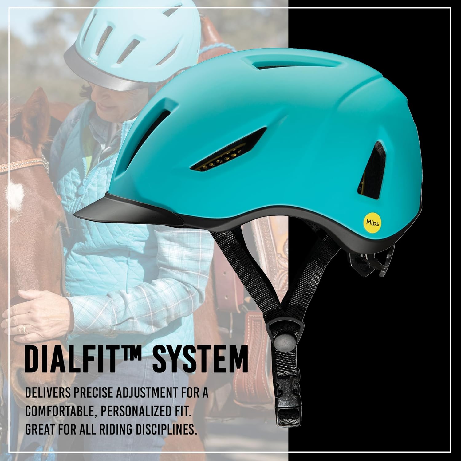 Troxel Terrain MIPS Cooling Horse Riding Helmet, Low-Profile, Micro-Adjustable Design, Horseback Riding Gear