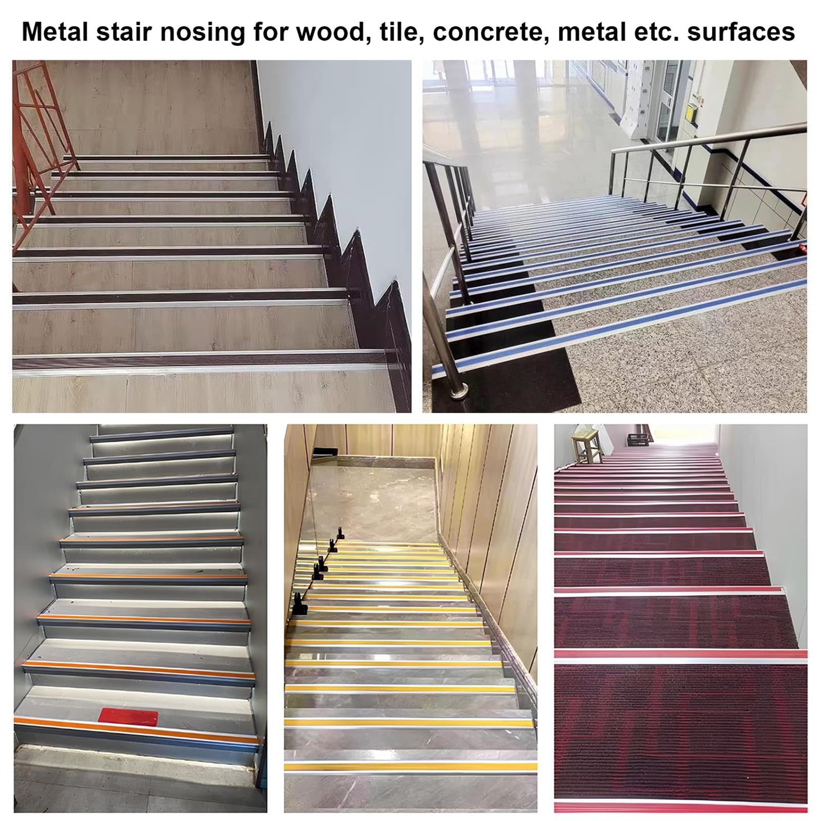 80-150CM Perfil De Borde De Escalera De Aluminio Para Exteriore E Interiore