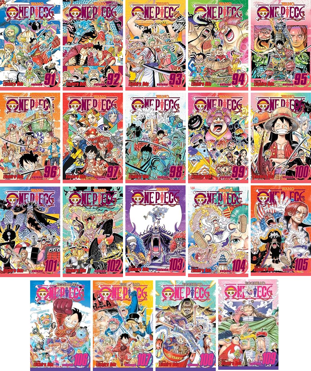 Serie One Piece, Set de 19 Libros de Manga, Volúmenes 91-109, de Eiichiro Oda