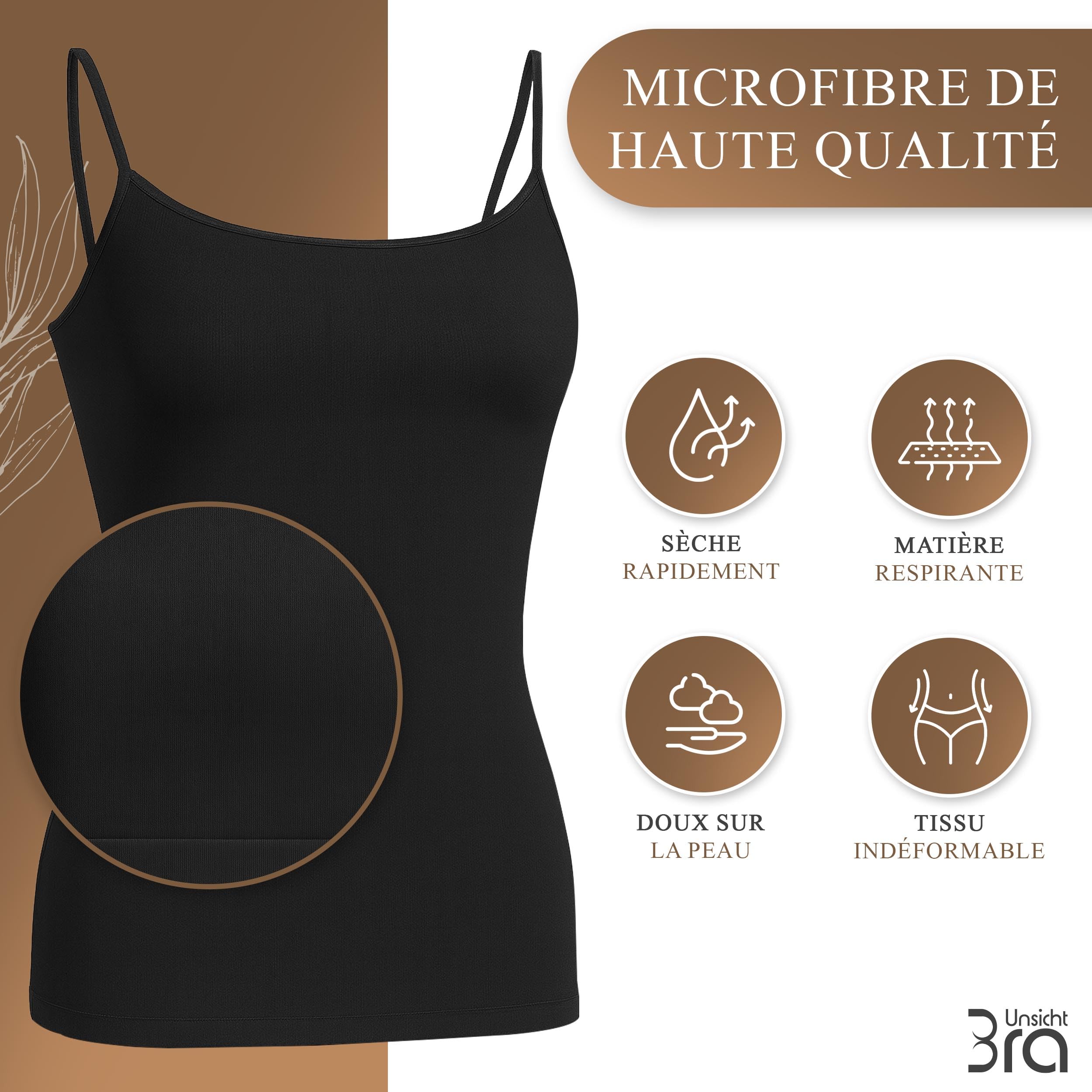 UnsichtBra Femme Basics | Lot de 3 Débardeurs Fines Bretelles | Maillots De Corps pour Femmes
