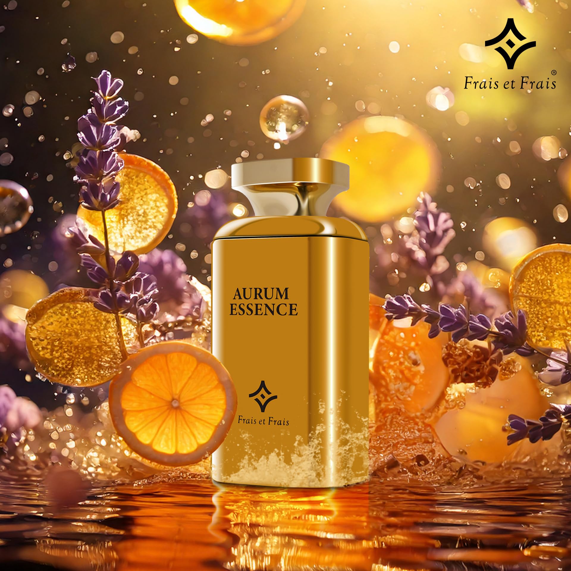 Aurum Essence Perfume 100ML - Eau de Parfum - Men's Aquatic Woody Fragrance with Bergamot, Black Pepper & Vetiver