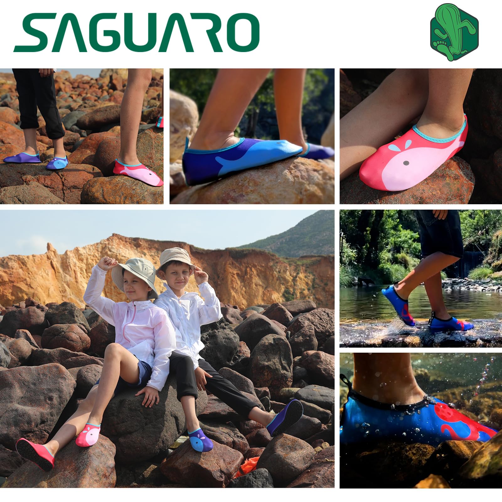 SAGUARO Unisex-Niños Escarpines Deportes acuáticos, Talla 20-37