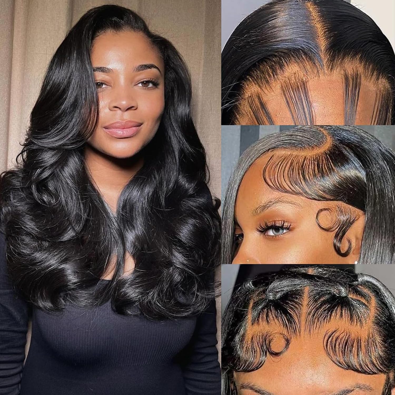 250% Density Body Wave Wigs Human Hair 13x4 Lace Front Wigs Human Hair 22 Inch Human Wigs for Black Women Pre Plucked Bleached Knots Glueless HD Transparent Frontal Wig