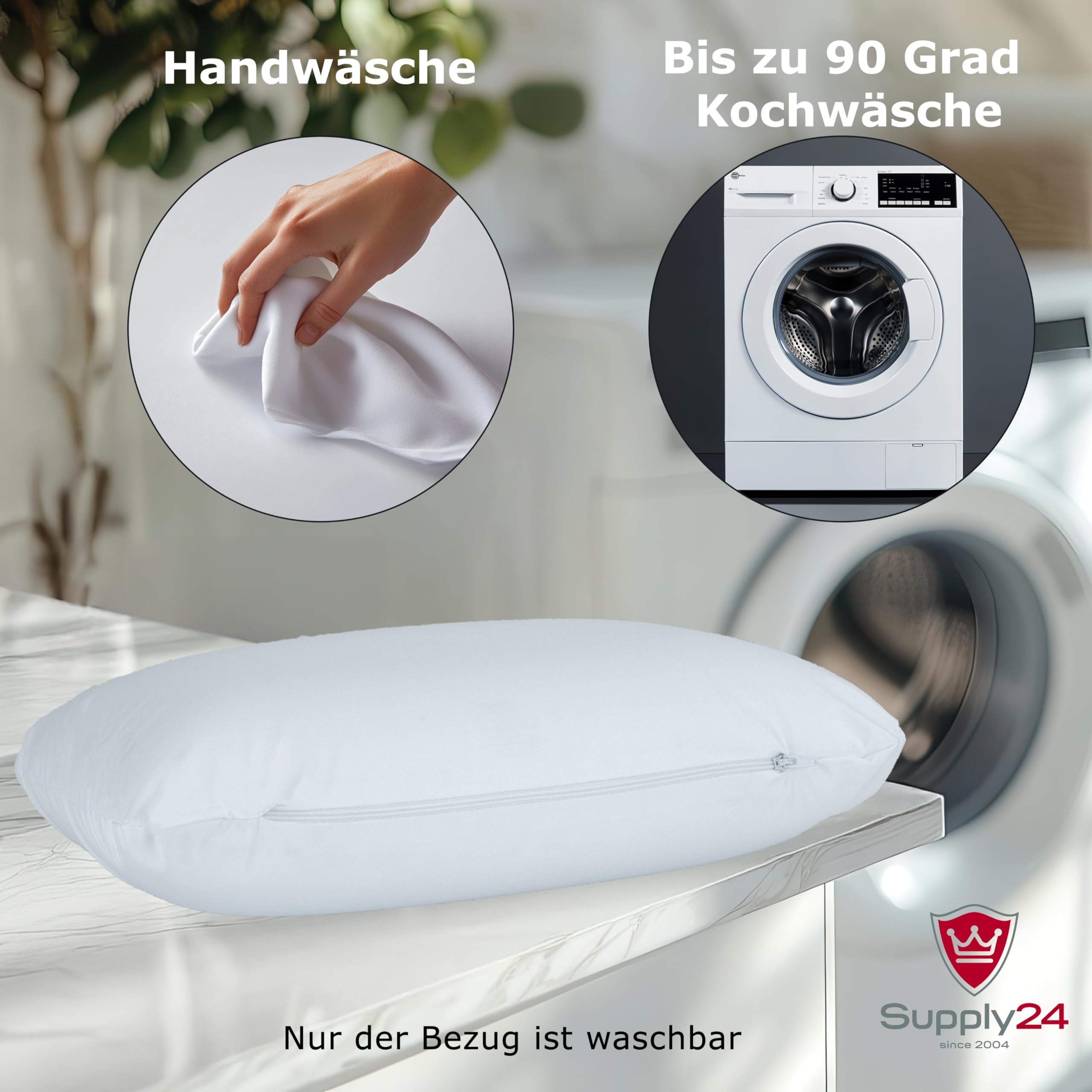 Supply24 since 2004 Orthopädisches Gelschaum-Saunakissen 40x24x12 cm – Made in Italy | Ergonomisch & wasserabweisend | RG60 Gelschaum | Hitzebeständiger Waschbarer Bezug (90°C) Gel Kopfkissen Weiß