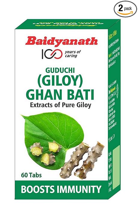 Baidyanath Guduchi (Giloy) Ghanvati - 60 Tablets (pack of 2) - Helps Boost Immunity