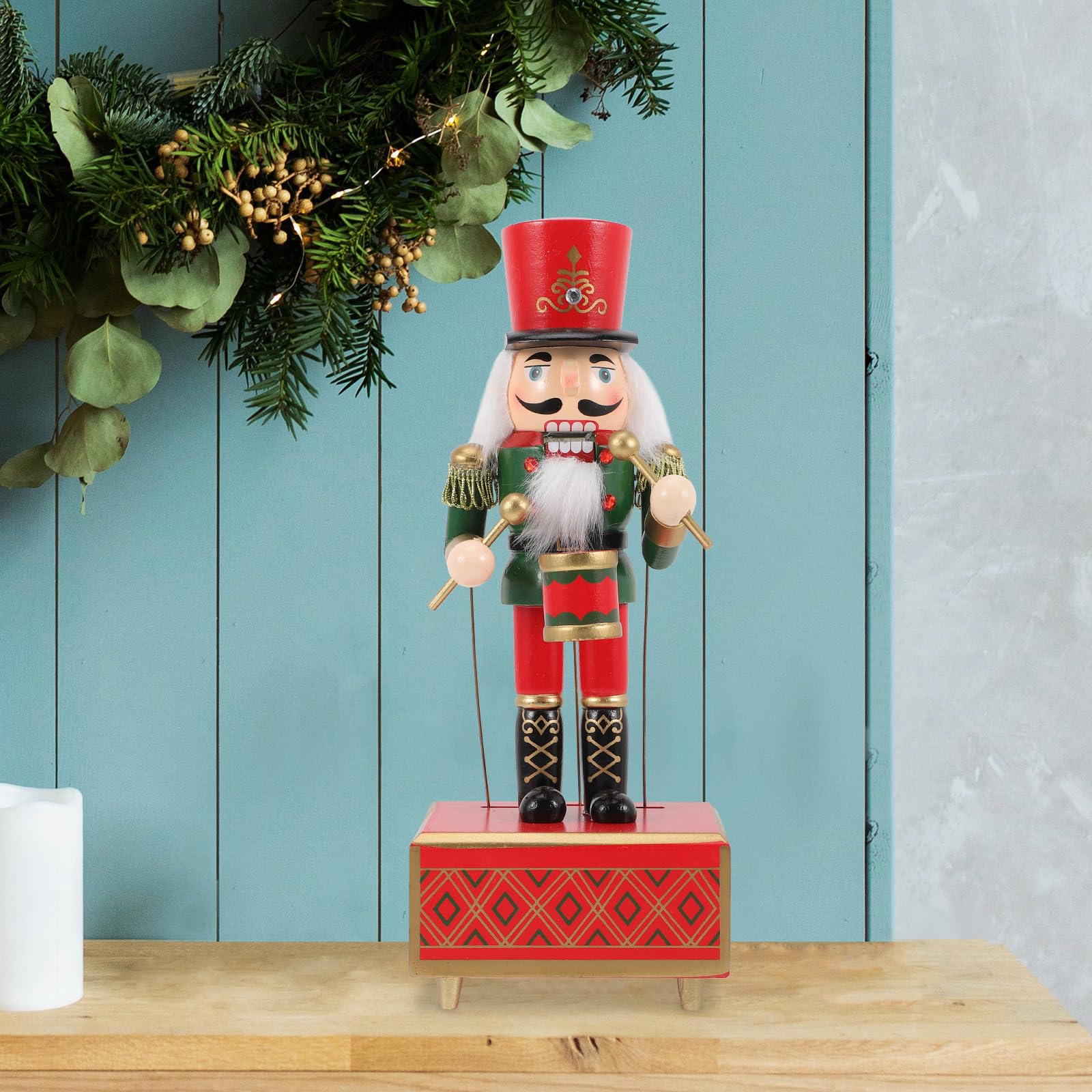 Weihnachts Spieluhr im Nussknacker Design 32cm Musikspiel und Tischdekoration für Festliche Weihnachtsstimmung