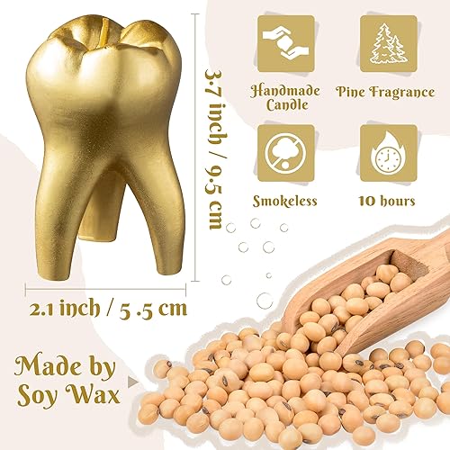 Miniatura 8 de Zainpe Vela perfumada de dientes lechosa para habitación dental decoración estética de vainilla velas aromáticas de cera de soja natural de larga