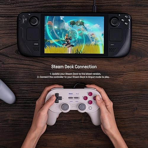 Vista 7 de 8BitDo Pro 2 Wired Controller for Switch, Windows, Steam Deck & Raspberry Pi (G Glassic Edition)
