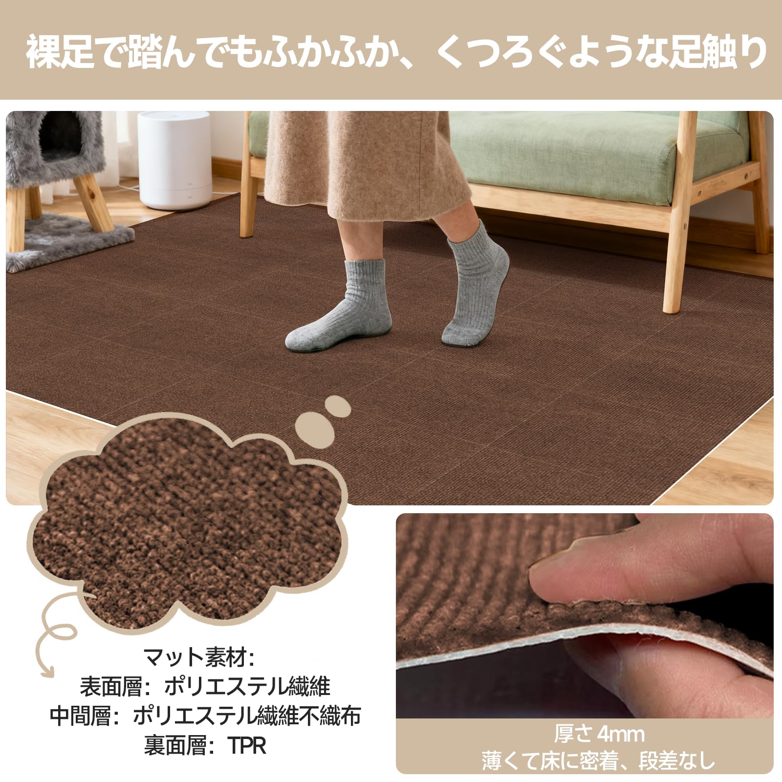 Amazon.co.jp: タイルカーペット XINJIY ジョイントマット 30×30cm 40