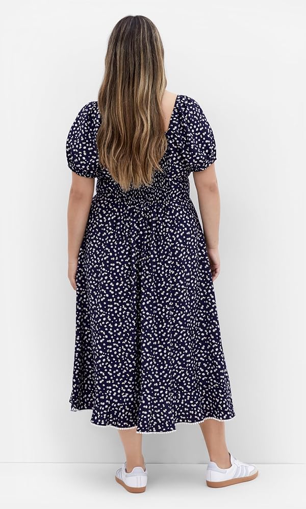 City Chic Women's Plus Size Dress-Sky Cap Sleeve Midi, Navy Daisy by City Chic - Used condition - Image 3