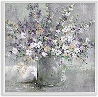 Vista 40 de Stupell Industries Ramo de flores de aster floreciente, pintura de ramo morado suave, arte de pared enmarcado, diseño de Carol Robinson