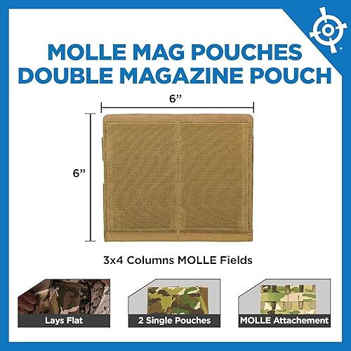 Miniatura 2 de Blue Force Gear MOLLE Mag - Bolsas dobles para revistas, bolsas pequeñas para revistas de Airsoft, 6.5 x 5.5 x 0.13 pulgadas