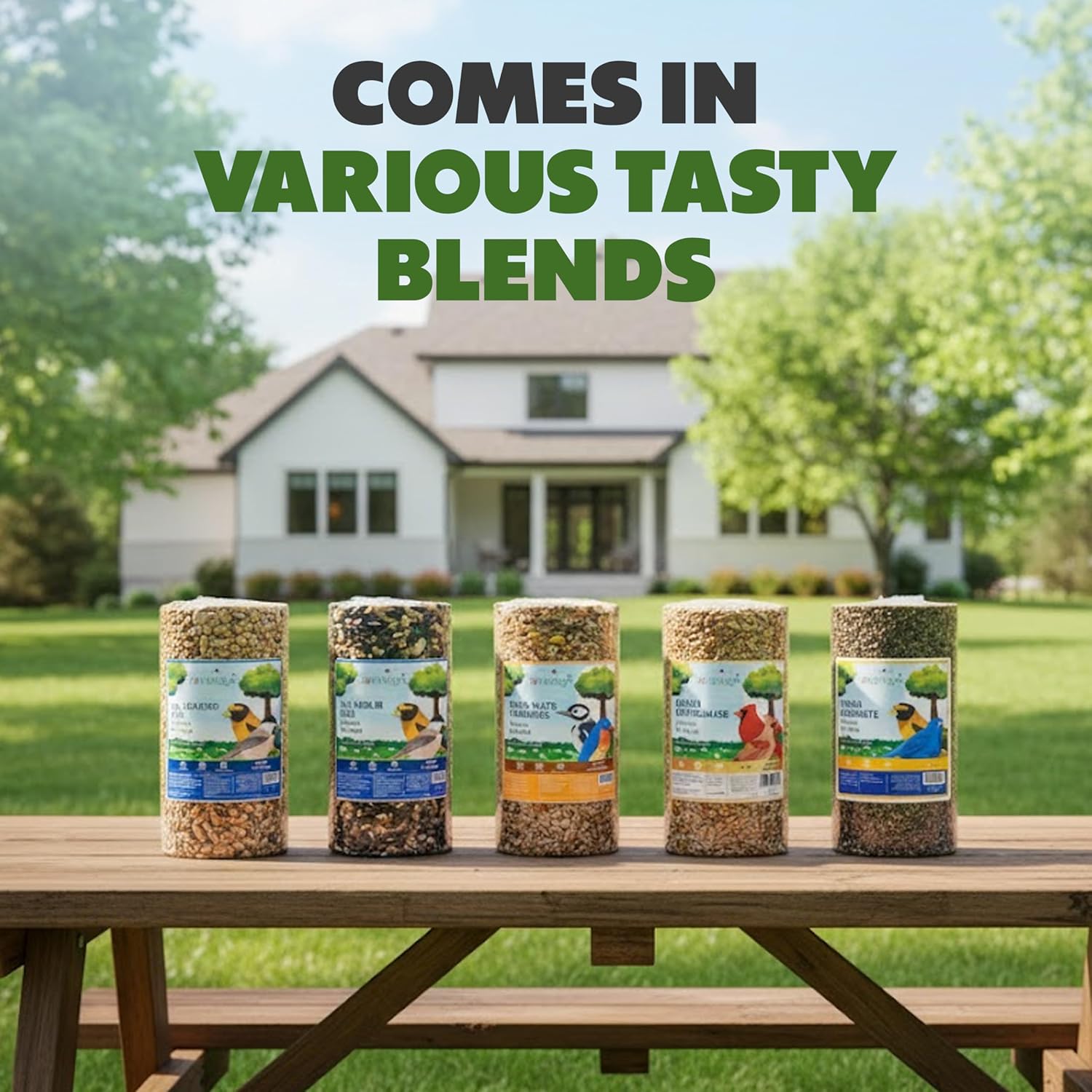 JCs Wildlife No Mess, No Waste Fruit Blend Premium Bird Seed Small Cylinder, Bird Food for Attracting Various Species, Ideal for Backyards, Easy-to-Use, Mess-Free Design, 2 lb, Pack of 1