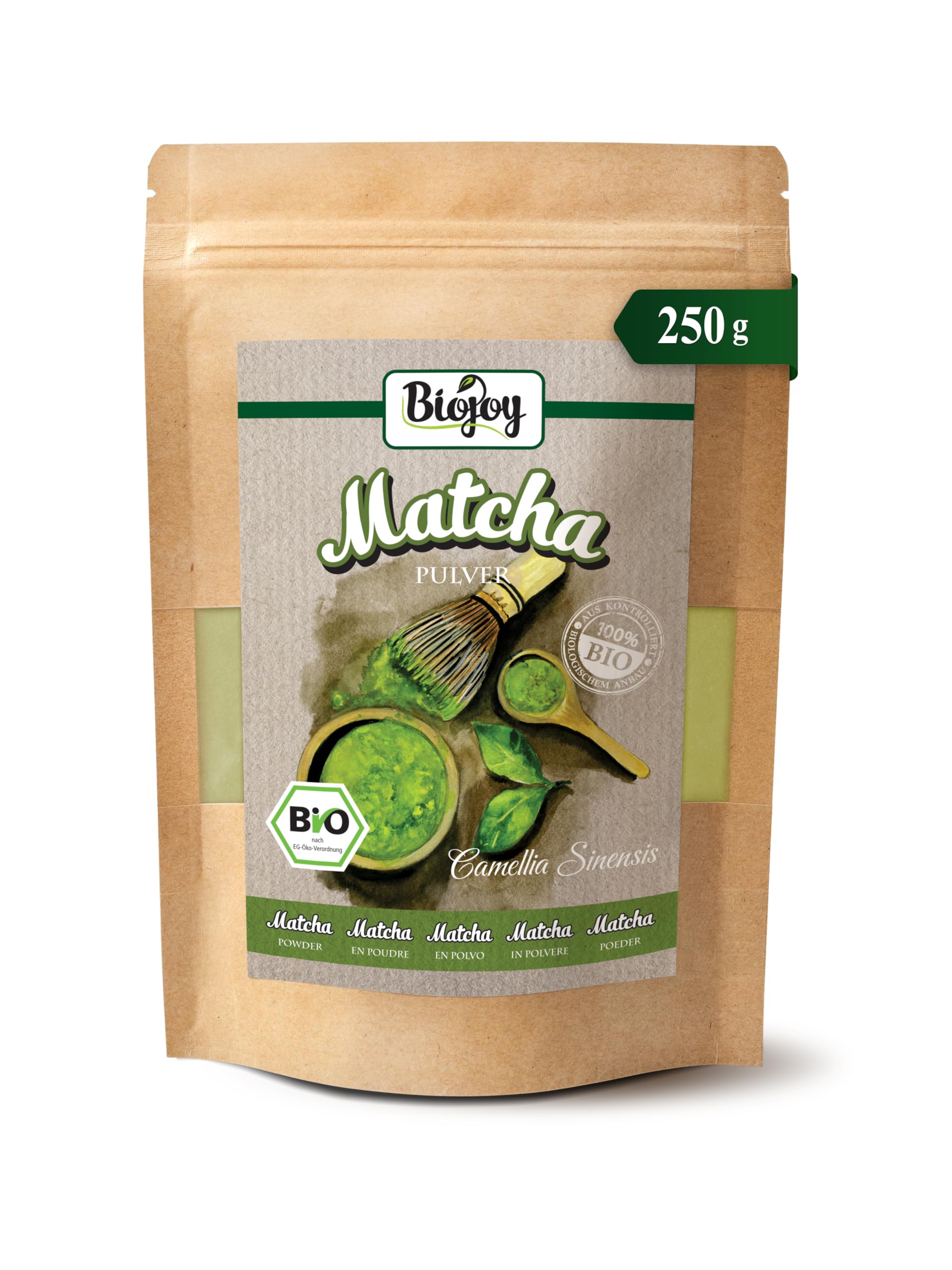 Biojoy Matcha in Polvere BIO (250 g), Per Tè e Latte (Camellia Sinensis)