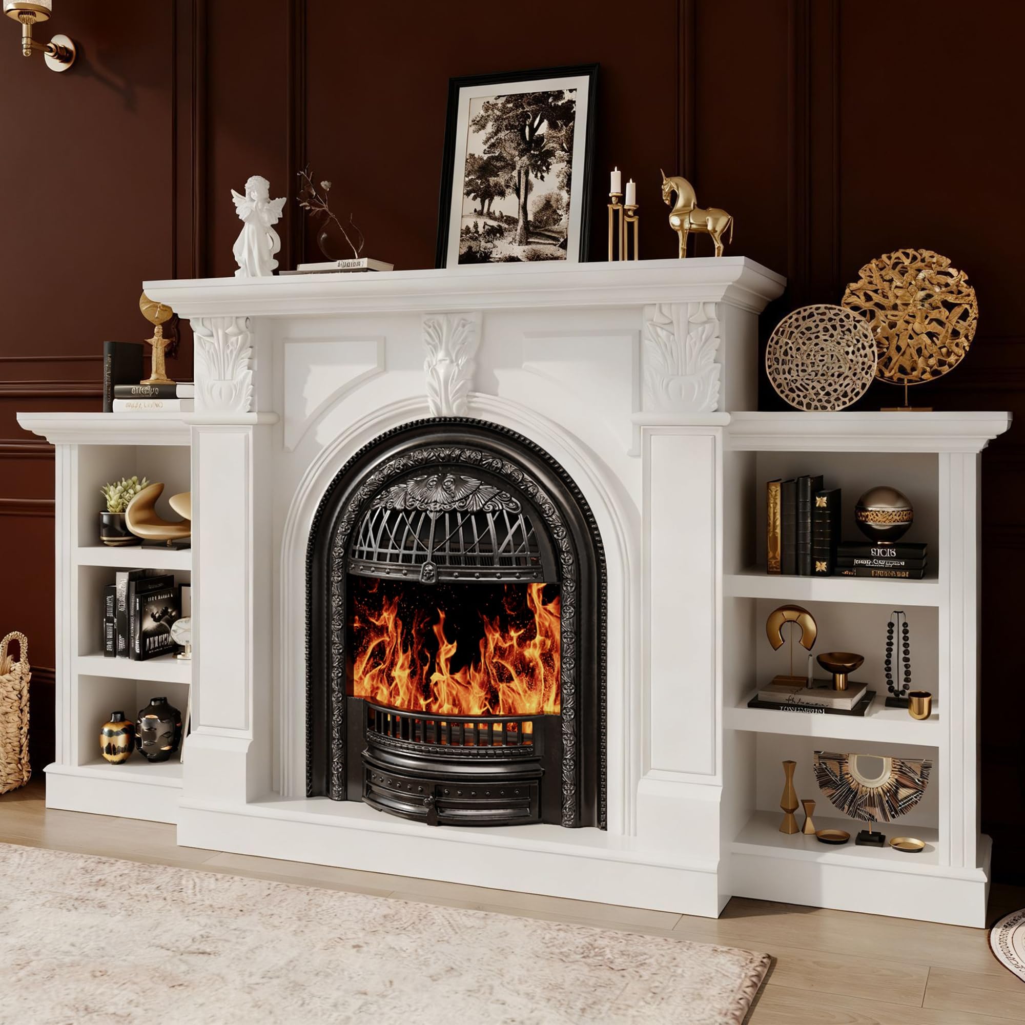 Amazon.com: BLANKSPACE 80'' Electric Fireplace with Mantel, Tv