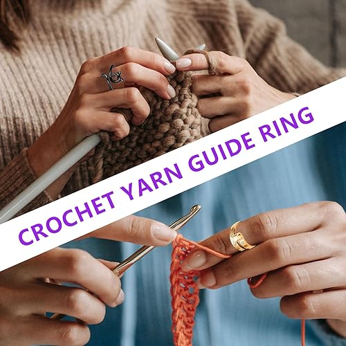 Miniatura 7 de 10 anillos de ganchillo ajustables para tejer, guía de hilo de 6 estilos, guía de hilo de ganchillo, anillo de ganchillo de guía de hilo, regalo de
