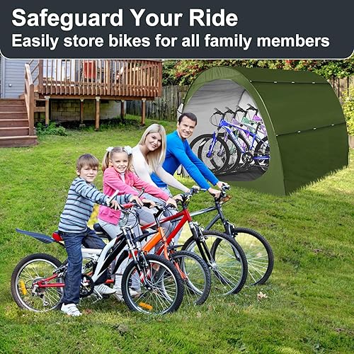 Miniatura 6 de H&ZT Tienda de campaña de almacenamiento de bicicletas de 79 x 63 x 63 pulgadas, cubierta de almacenamiento para 6 bicicletas, tienda de campaña de