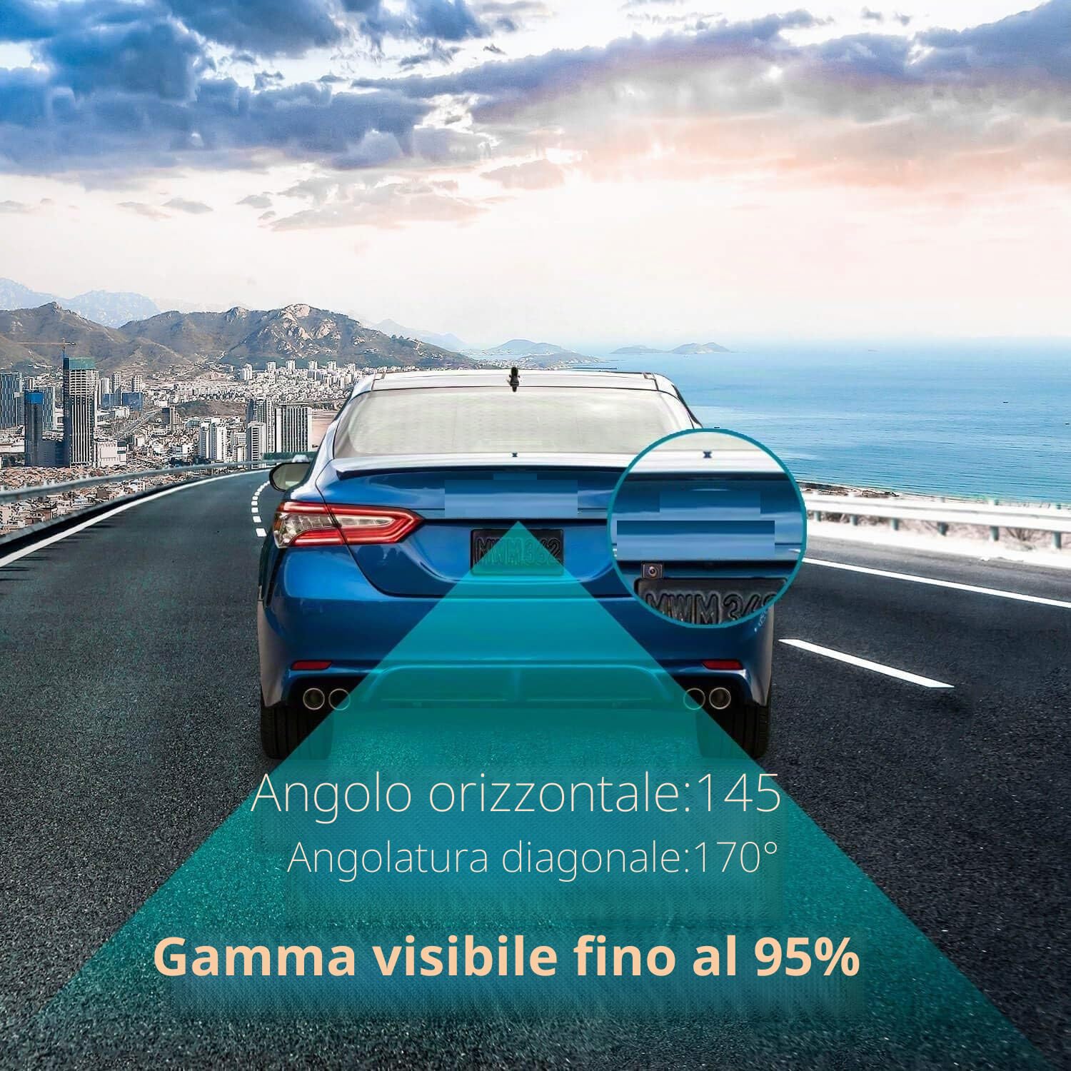 Telecamera di retromarcia HD 1280x720p integrata nella luce targa targa telecamera posteriore visione notturna Ip69K compatibile per Tiguan Touareg Golf 4 Mk4 Polo Passat B5 Fabia