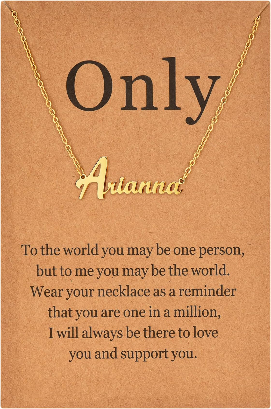 LcherryName Necklace Personalized for Women Gold Plated Nameplate Necklace Gifts for Girls