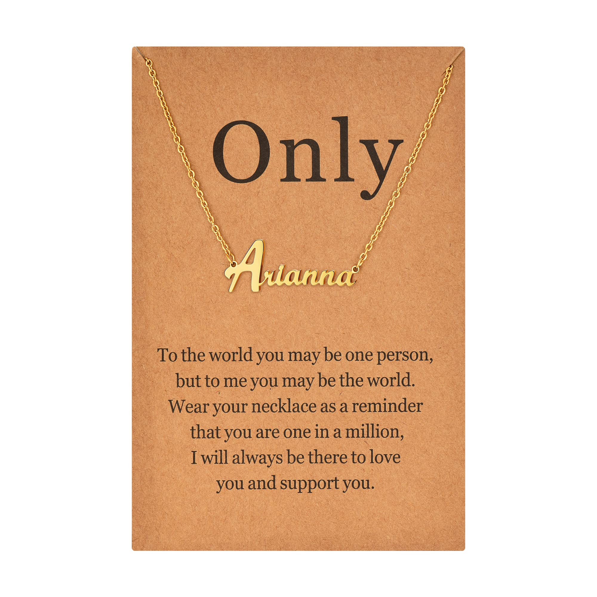 LcherryName Necklace Personalized for Women Gold Plated Nameplate Necklace Gifts for Girls