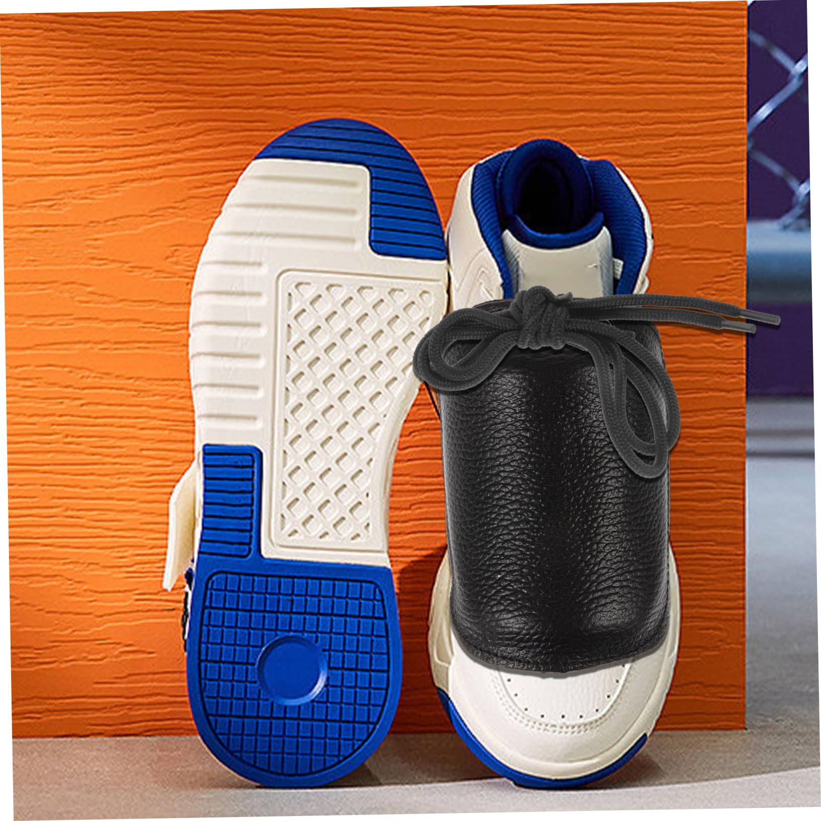 SEWOART 1 Pair Wear-resistant Shoes Cover Shoes Guard Cover Toe Protector Shield Attachment Portable Indoor Working Shoes Cover Shoes Protector Shoes Parts Two Layers of Cowhide Black