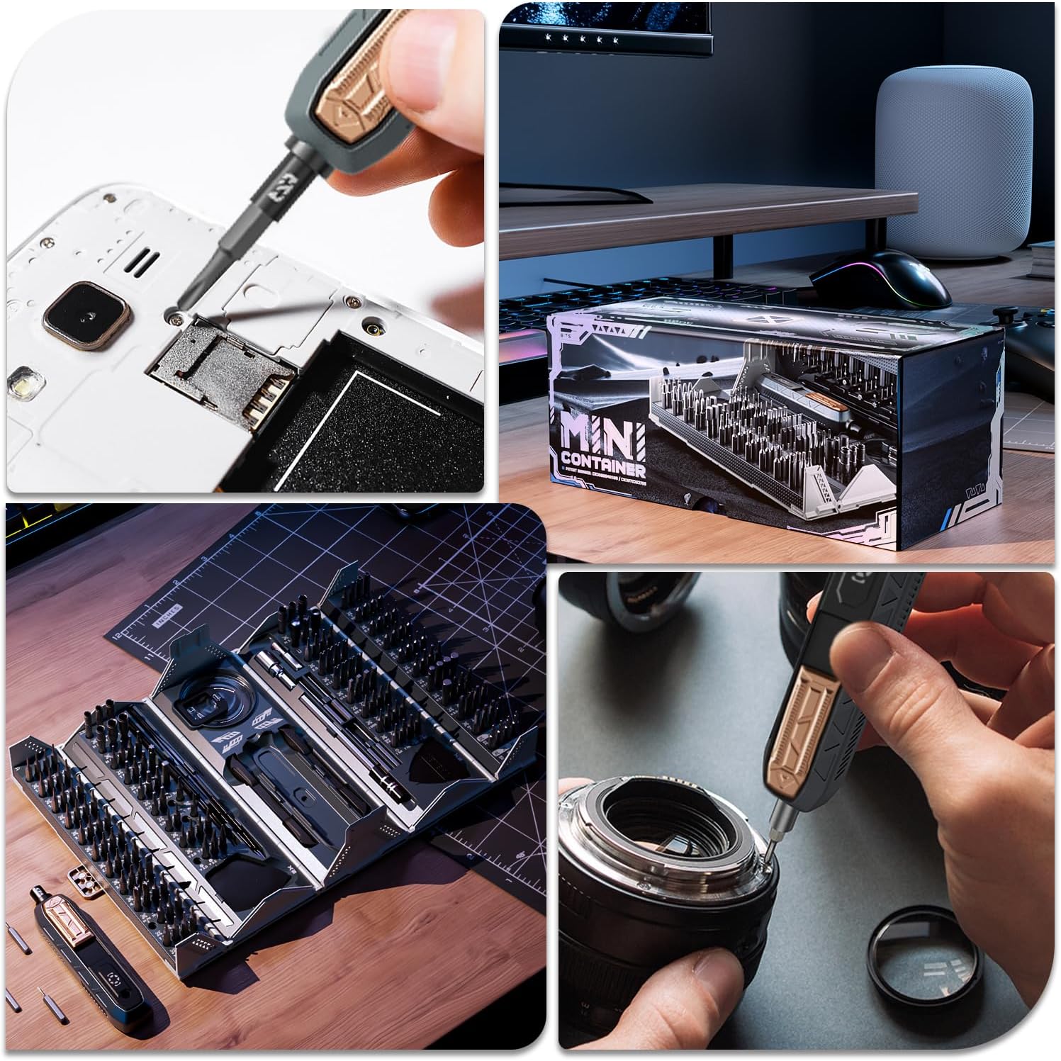 Precision Screwdriver Set,Computer Screwdriver Kit,180 in 1 Screwdriver Set with Bits and Magnetic Storage,Repair Tool Kit for Most Computer,Laptop,Phone,DIY (Manual Screwdriver Kit) - Image 6