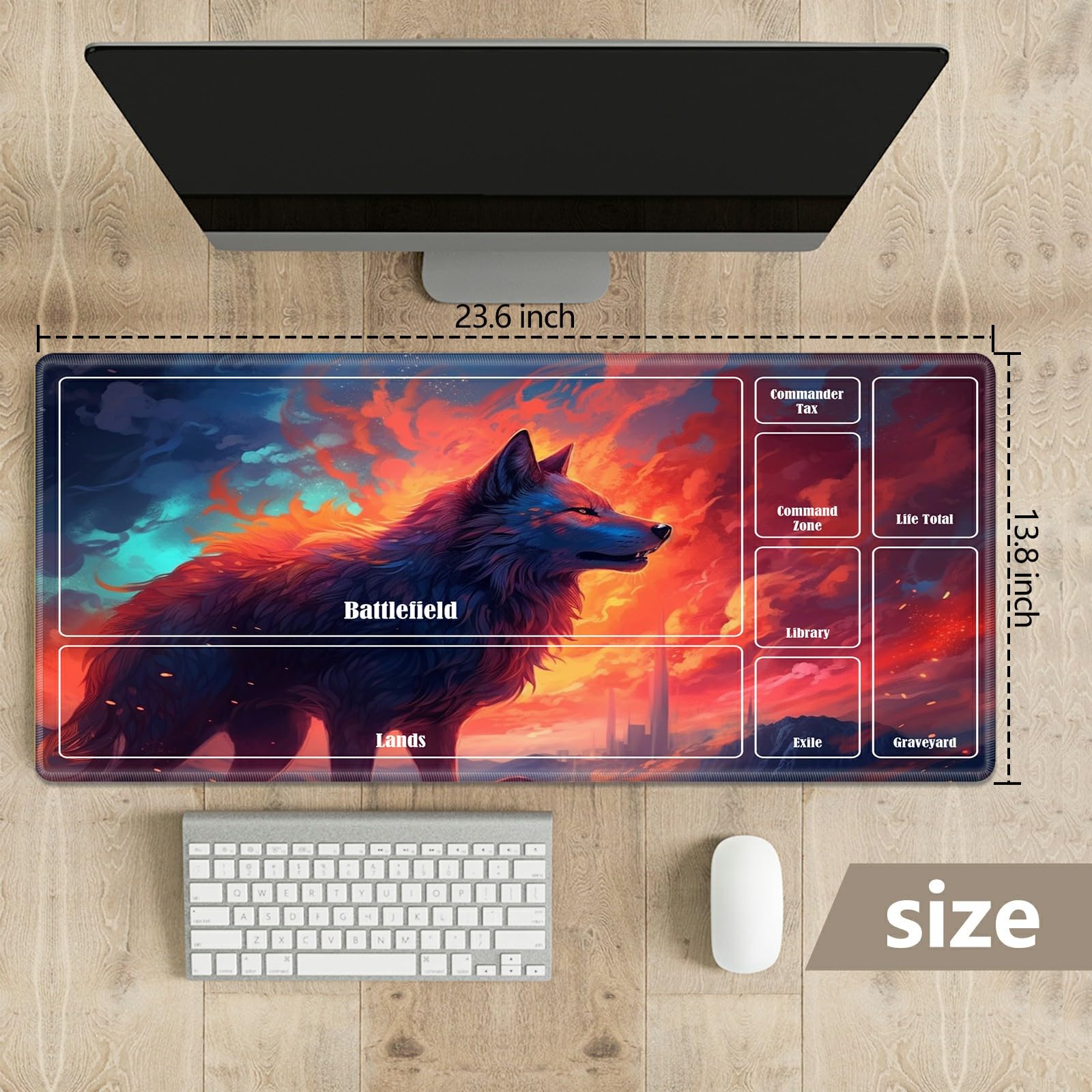 Amazon.com: Playmat with Zones for MTG Magic The Gathering, 24 x