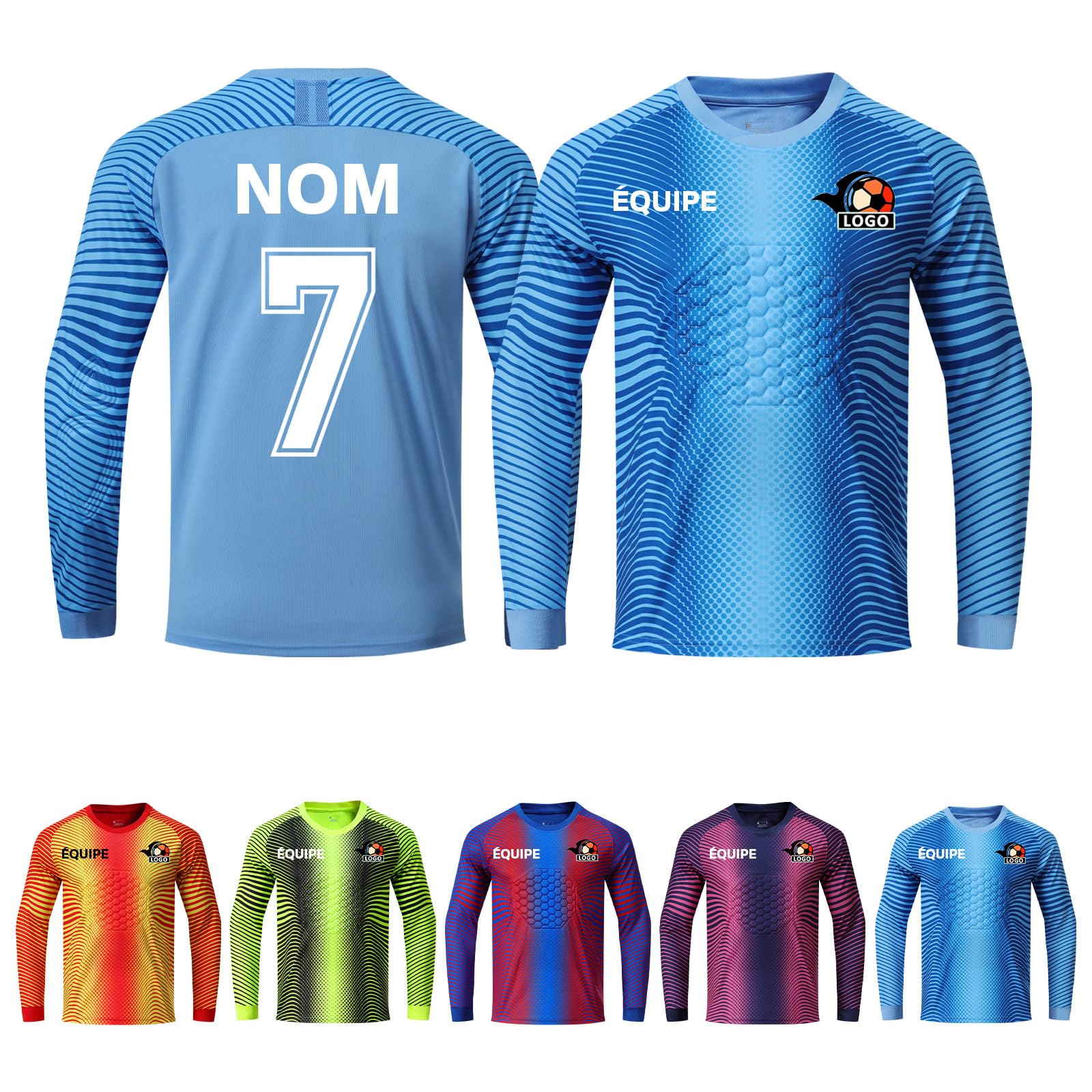 LAIFU Maillots de Gardien de Football Personnalisés pour Adultes Jeunes et Enfants Cadeau pour Les Fans de Football