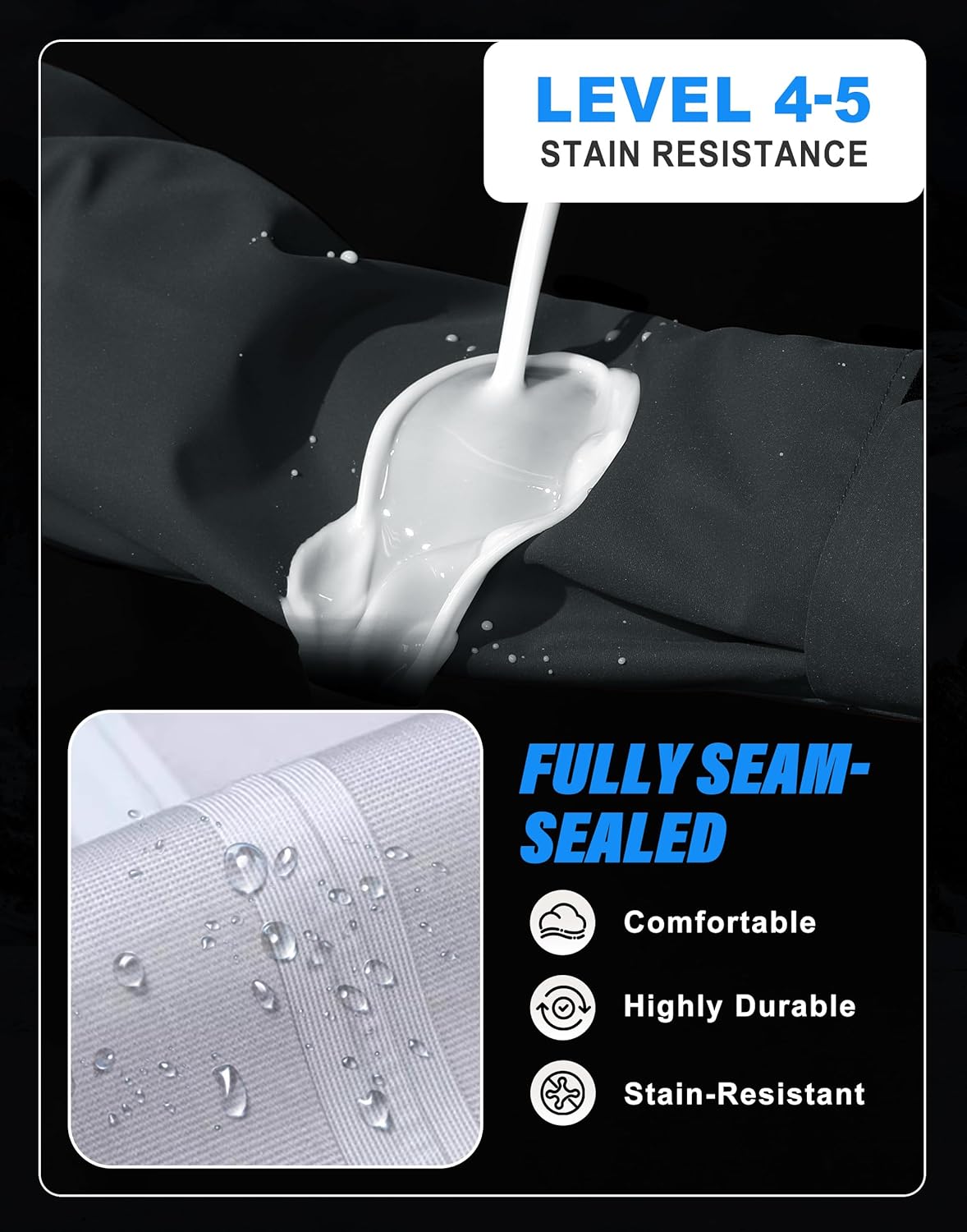 Pioneer Camp Men's Waterproof Rain Jacket Lightweight Hooded Shell Coat for Hiking & Outdoor with 3 Pockets Windbreaker - Image 4