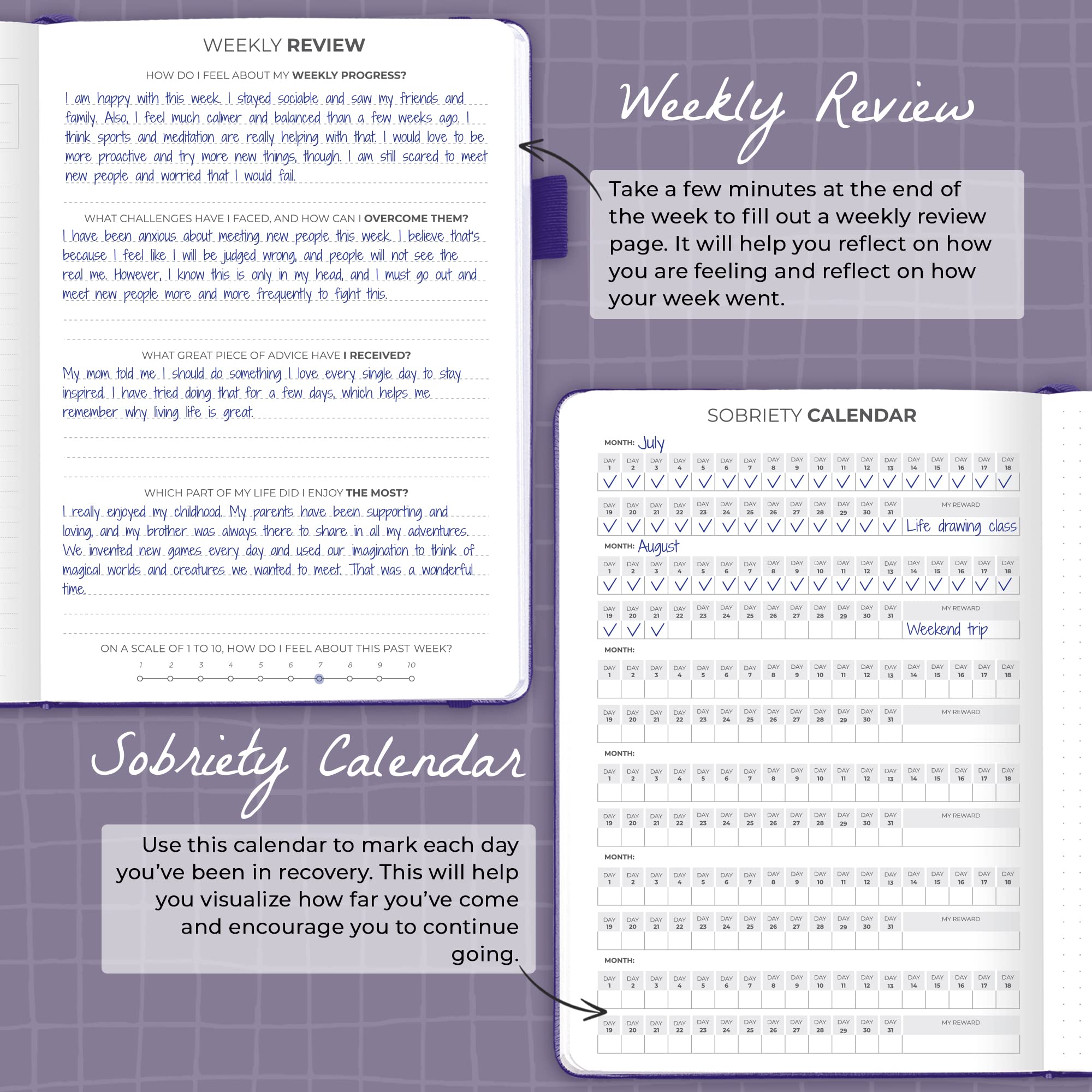 Clever Fox Addiction Recovery Journal, Guided Sobriety Workbook for Alcohol Drug, Gambling, Eating & Other Addictions - Image 4