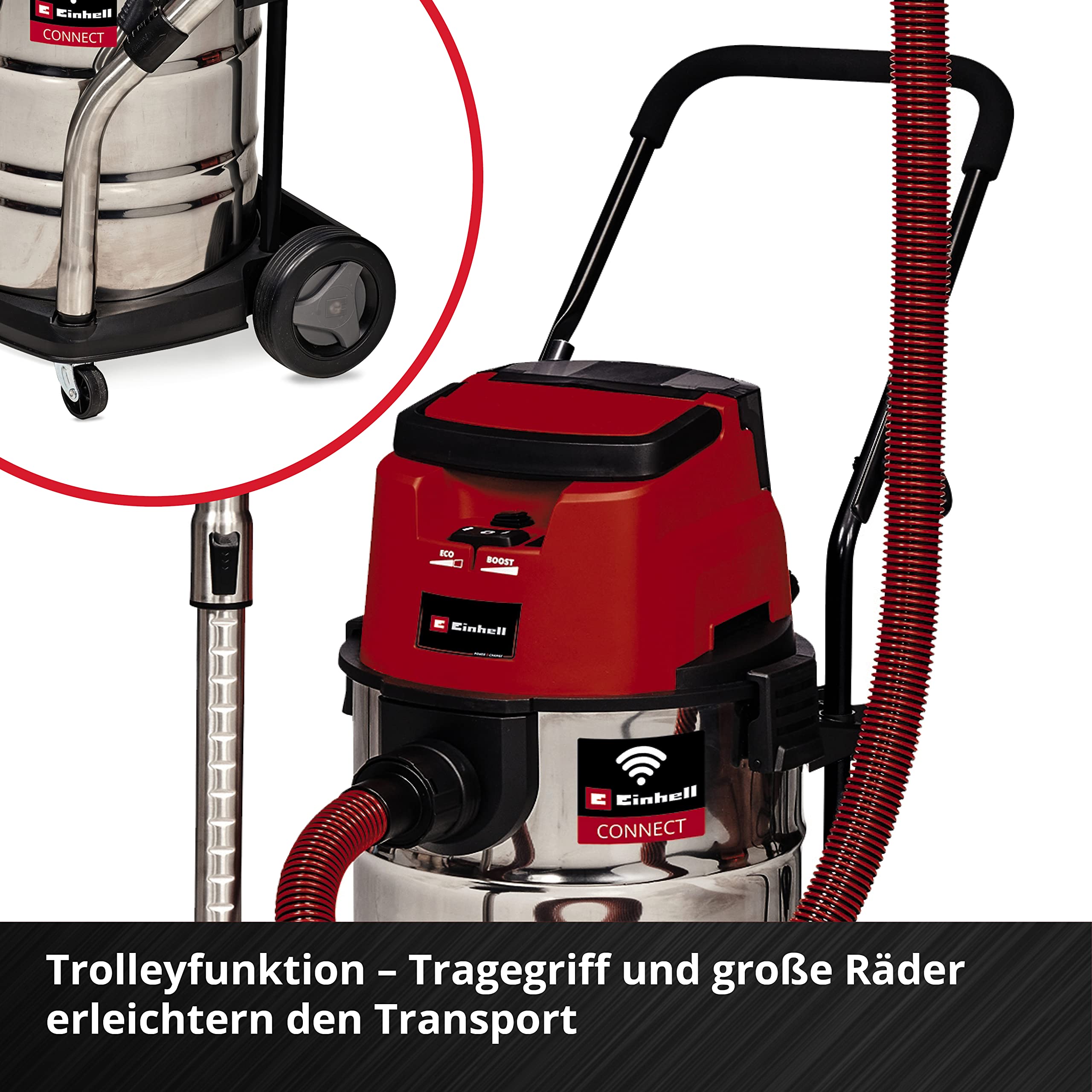 Einhell Professional Akku-Nass-Trockensauger TP-VC 36/30 S Auto-Solo Power X-Change (Li-Ion, 36 V, Auto-Start Konnektivitätsfunktion, ECO-/Boost-Funktion, ohne Akku & Ladegerät)