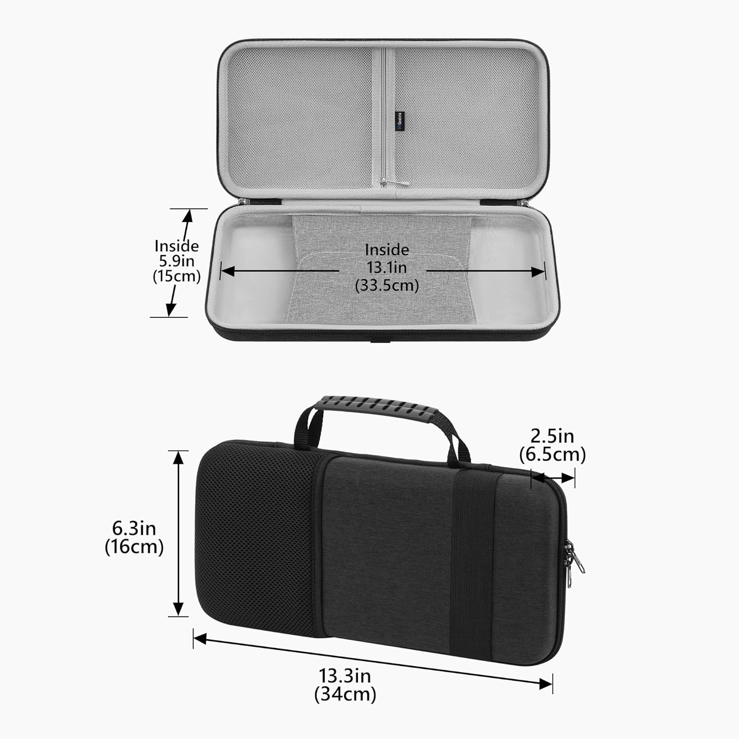 GEEKRIA 75% 84-key Keyboard Case, Hard Shell Travel Carrying Bag, Compatible with Keychron K2 HE, EPOMAKER x Aula F75, ASUS ROG Azoth Extreme 75/Falchion Ace 75 HE, Womier S K80 (Dark Gray)