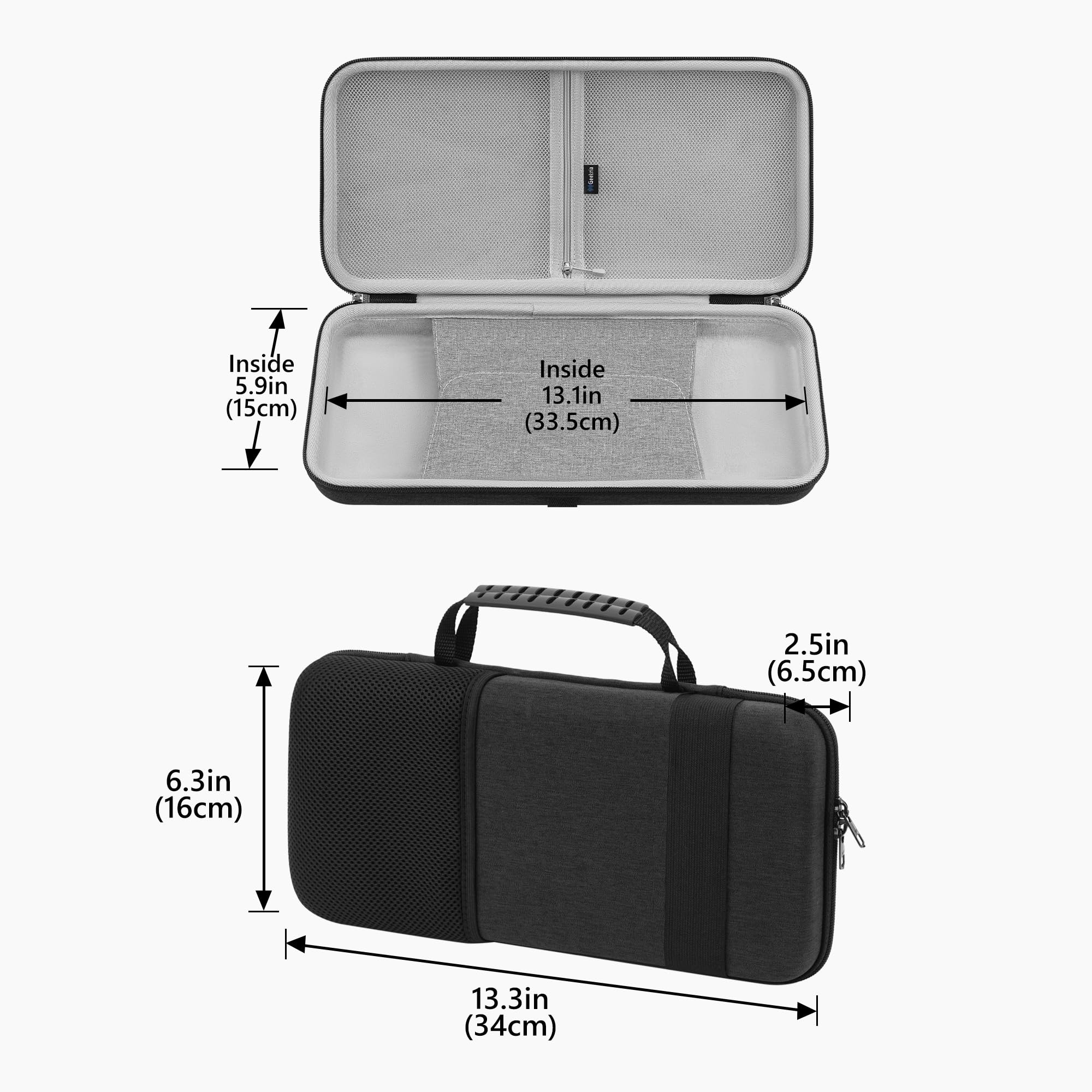 GEEKRIA Custodia per tastiera 75%, borsa da viaggio rigida per tastiera portatile wireless a 84 tasti, compatibile con Keychron K2, tastiera meccanica POP Keys